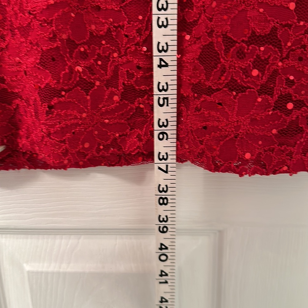 🍒Gorgeous Connect apparel, sequence cherry red dress size 8 “NWT” - Picture 7 of 9